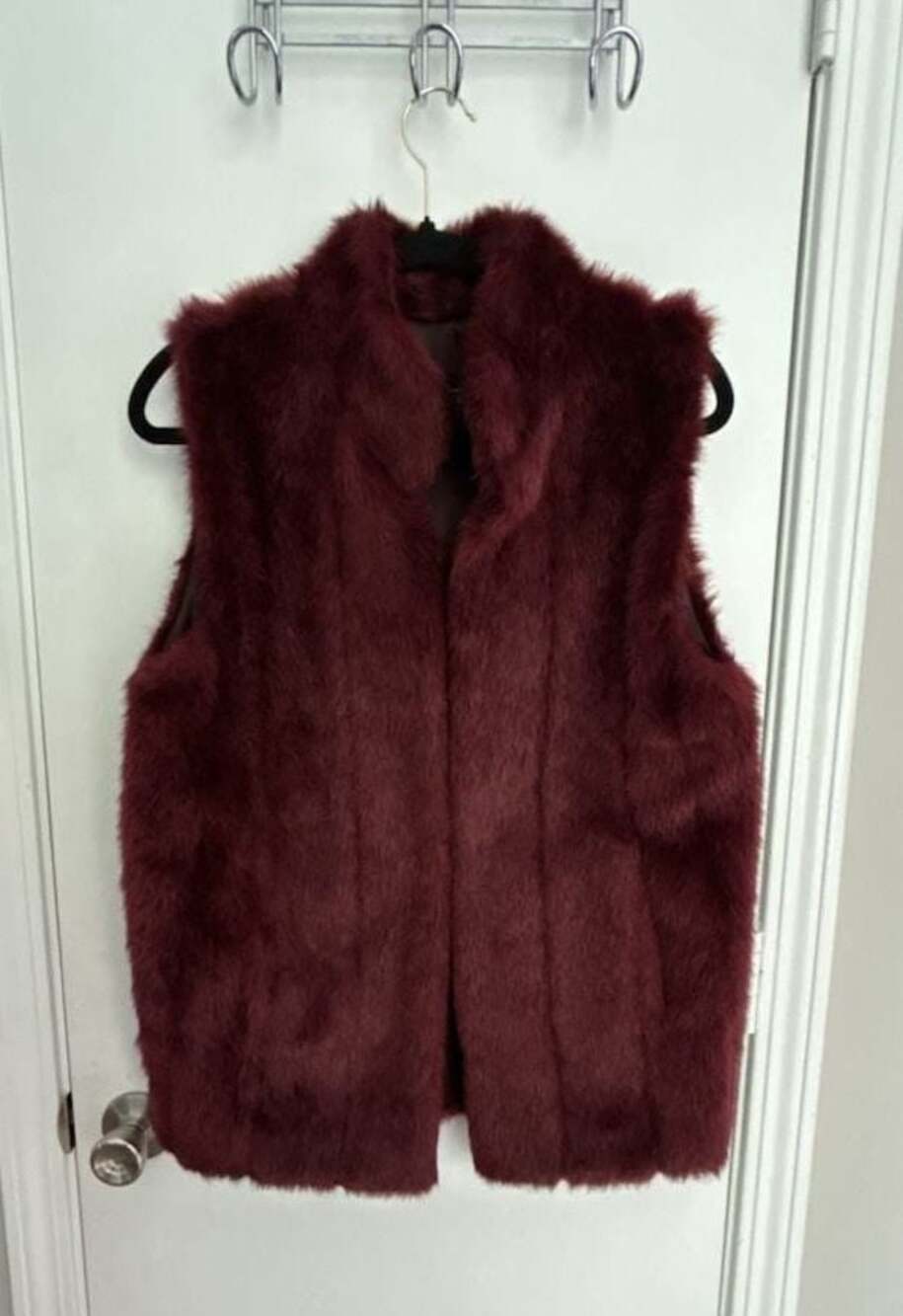 Donna Salyers' Fabulous-Furs Women's Burgundy Faux Fur Vest Size S